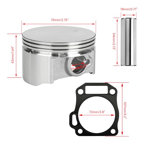 XlKOBY Racing 70mm Flat Top Piston and .550 Ring Kit Compatible with Predator 212cc 224cc GX160 GX200 6.5HP Engine Mini Bike Go Kart Performance Parts with Head Gasket & 18lb Valve Springs by XIKOBY - Image 8