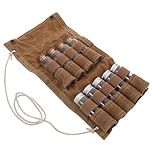 Yardwe Outdoor Seasoning Bottle Storage Bag 15X7X1.4 Inch Portable Spice Organizer with 9 Glass Containers for Camping Bbq Hiking Travel