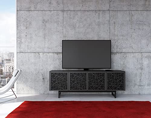 Bdi Elements 8779 Quad Cabinet, Ricochet Doors, Media Base, Charcoal #TOP1