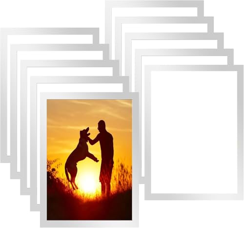 Magnetic Picture Frames, 10 Pack A4 Picture Frame Set with Adhesive Backing Self Adhesive Collage Photo Frame Ideal for Home Refrigerator Office Door,