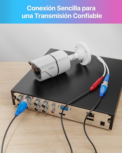 Miniatura 3 de Zosi Cable De Video Y Alimentación 30 M 100 Pies Bnc Extensión Para Cctv Kit Cámaras Vigilancia Seguridad Dvr De 960h 720p 960p 1080p 1 Pack Negro