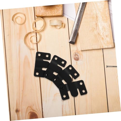 Image of SEWACC Interlocking Flush Mount Bracket Stainless Steel Photo Frame Buckle Heavy Duty Picture Hangers Wall Support Buckle Black Mounting Hooks