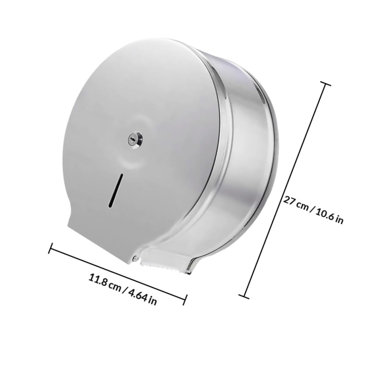 Zerodeko Portarotolo da Muro in Acciaio Inossidabile Argento, Supporto Tondo per Carta Igienica, Design Moderno Unico, Resistente All'acqua e Mantiene la Carta Asciutta