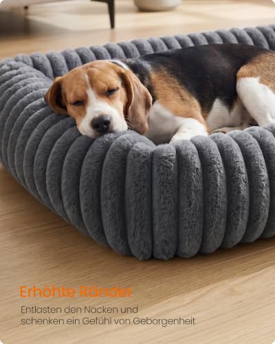 FEANDREA Hundebett, großes orthopädisches Hundekörbchen, 91 x 68 x 20 cm – Ansicht 4