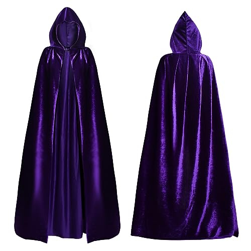 Women's Halloween Cosplay Costume,Purple Cape and Anime Cosplay Waist Belt, Costumes Props Set2