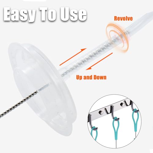 AIVEKE 4 Stück Extra Langer Strohbürste - Reinigungsbürsten Strohhalm Bürste Edelstahl-Nylonbürsten für Strohhalm-Reiniger, Wasserbecher, Reagenzgläser, Babyflaschen, Trichter (Gelb+Blau+Grün+Rosa)