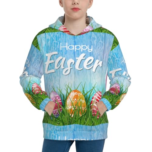 Happy Easter Kid Hoodies Boys Sweatshirts Girls Pullover with Pocket