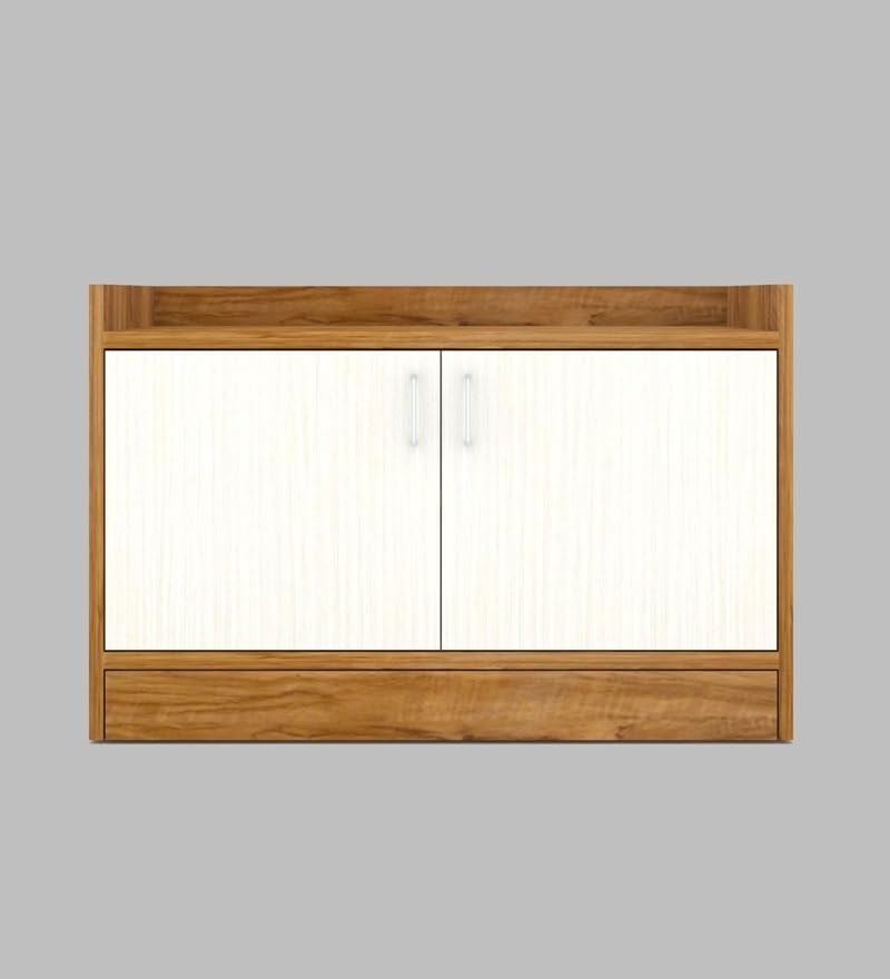 Image of SPECIALITY PANELS 2 Door Shoe Rack with Storage, Wood and White Finish, 75x49x37.5 cm, DIY Assembly