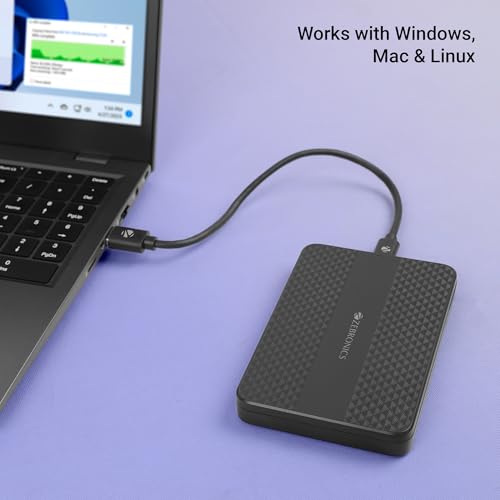 Image of Zebronics 2.5 inch SSD /HDD Enclosure, Max. 6TB Storage, Upto 5Gbps Transfer Speed, Tool-Free Slide Design, Type-C 3.1 Gen 1 Connector, Windows, Mac, Linux Support (CSH501)