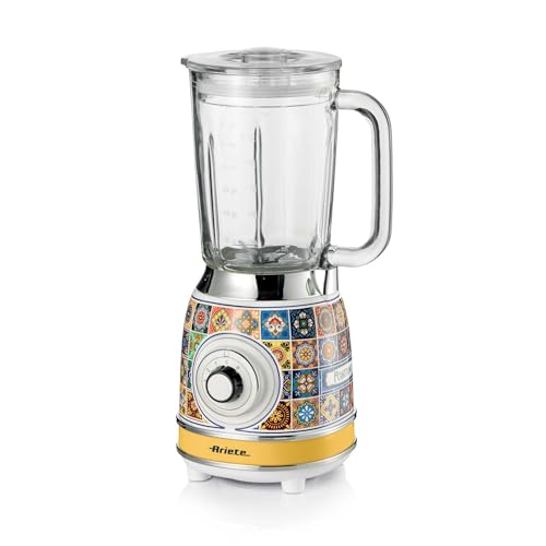 Ariete 583 Batidora Positano con vaso de vidrio de 1,5 litros, 4 cuchillas de acero inoxidable, 4 velocidades + pulso, 1000 vatios Ariete 583 Batidora Positano con vaso de vidrio de 1,5 litros, 4 cuchillas de acero inoxidable, 4 velocidades + pulso, 1000 vatios