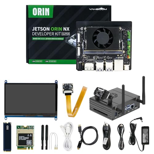 Yahboom Jetson Orin NX 16GB RAM 157TOPS Development Kit for AI Edge Jetson Aluminum Case, AI Large Model Voice Module, SSD, CSI Camera