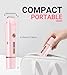2 in 1 Bikini Trimmer for Women, Dual Head Electric Shaver with LED Display, IPX7 Waterproof Body Pubic Hair Trimmer Rechargeable Womens Electric Razor for Armpit Leg Body Facial (Pink)