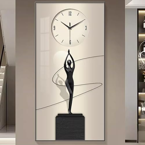YUGXTH Reloj de Pared Decorativo 3D Creativo, Moderno Reloj for Colgar en la Pared Cristal Porcelana Artesanía Decoración de la Casa Dormitorio, for Dormitorio Sala Estar(C,19.6x39.4in(50x100cm))