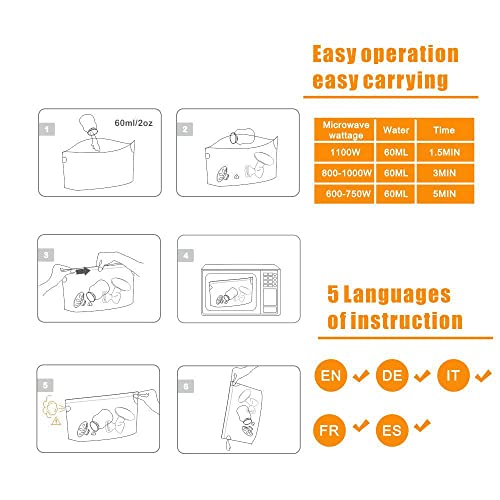 Henniu S5005 Sacos de esterilizador de microondas reutilizáveis Sacos de vapor para mamadeiras Bomba