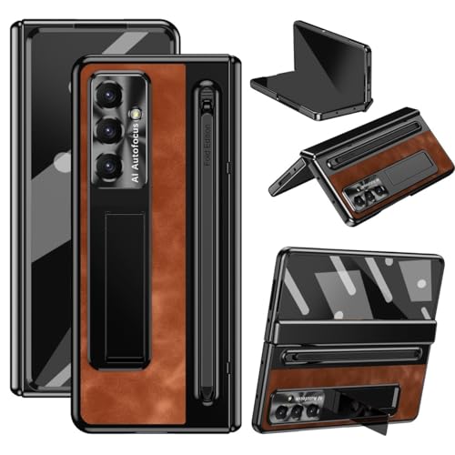 Coque rigide Samsung Galaxy Z Fold 7 anti-rayure protège charnière marron
