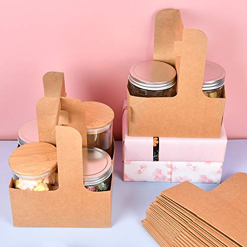 2 Cup Disposable Drink Carrier With Handle, Supkiir Kraft Paperboard Cup Holder For Hot Or Cold Drinks, To Go Coffee Cup Holder For Food Delivery Service, 20 Count #TOP7
