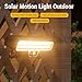 Hyuduo Solar Motion Sensor Light Outdoor, 50 LED High Brightness with Adjustable 120 Degree Angle, for Garden Yard Fence Camping Patio (Warm Light)