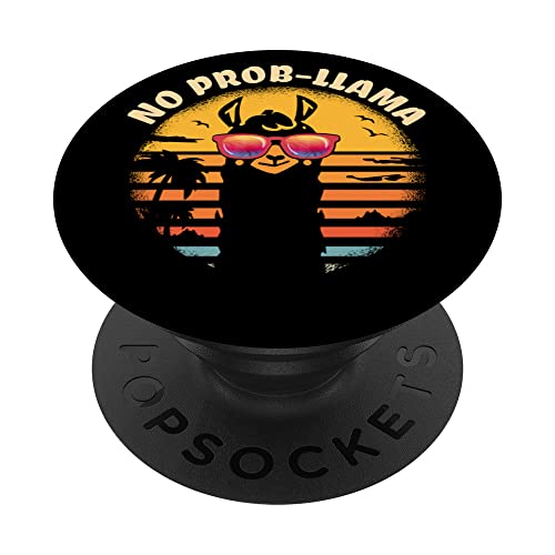 Camisa retro NO PROB-LLAMA - Idea de regalo vintage de alpaca llama PopSockets PopGrip Intercambiable