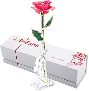 DEFAITH Real Rose 24K Gold Dipped, Forever Gifts for Her Valentine's Day Anniversary