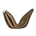 Produktbild LaaVoo Echt Haar Extensions Tape Haarverlängerung Tape Echthaar Mettel Braun Highlighted Karamellblondine 100% Remy Human Hair Extensions 50GR/20PCS #P6/27 18 Zoll/45cm