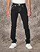 True Religion Men's Ricky Big T Straight Leg Jean with Back Flap Pockets, Body Rinse Black, 30W X 34L