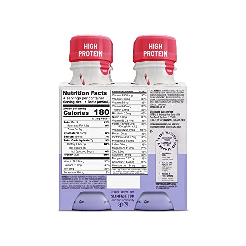 Slimfast Advanced Nutrition High Protein Meal Replacement Shake, Vanilla Cream, 20G Of Ready To Drink Protein, 11 Fl. Oz Bottle, 4 Count (Packaging May Vary) #TOP1