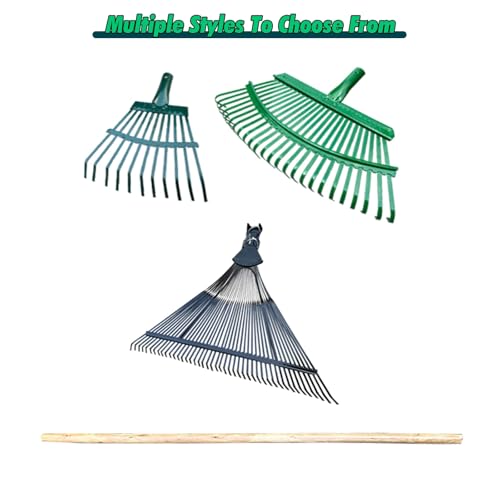 SRNSAEB Rake For Leaves Wood Garden Loose Soil Rake Weeding, Lawn Leaf Rake Steel Shrub Grabber Heavy Duty Hand Tool, Stretchable Big Leaf Rake Heavy Duty with Adjustable Handle(44Tines) - Image 6