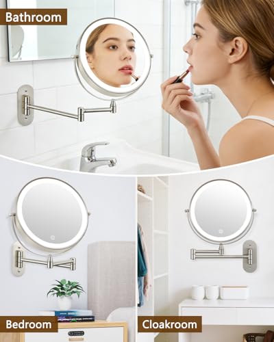 Espejo para maquillaje redondo con luz y aumento 20X miniatura 7