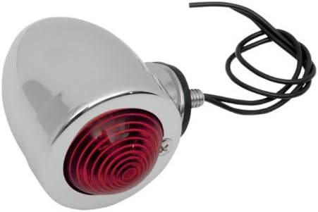 Chrome Bullet Dual Brake/Stop and Tail Light for Motorcycles/Trikes - Short Stem, Red