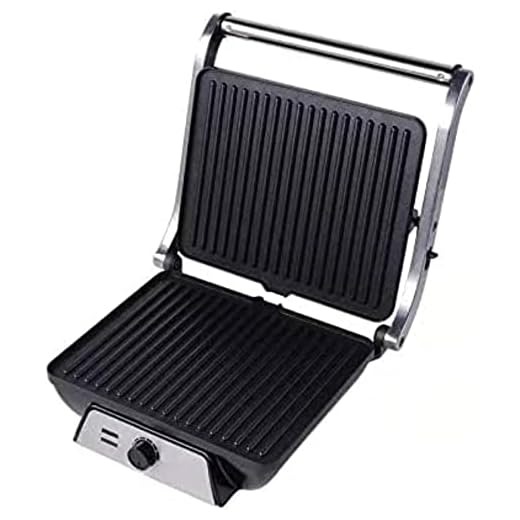 My Wave - Contact Grill - 29 x 24 cm - Para Todo Tipo de Alimentos - Potencia de 2000W y Apertura de 180º - Parrilla Eléctrica con Control de Temperatura Automático y Placas Antiadherentes