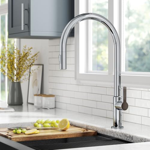 Image of KRAUS Oletto High-Arc Single Handle Pull-Down Kitchen Faucet in Chrome, KPF-2821CH