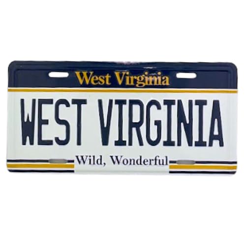 Imán decorativo placa West Virginia 3.5x1.75 pulg
