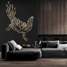 Kawazu Icarus Wall Art, Mythological Metal Wall Decor, Modern Minimalist Wall Art, Gold, 19"x13" Unframed
