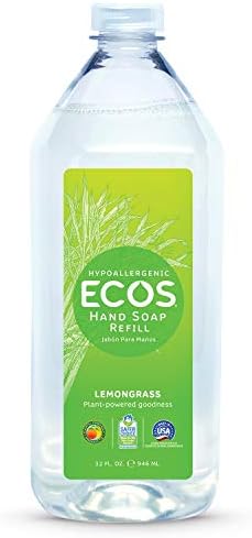 ECOS Hypoallergenic Hand Soap, Lemongrass 32 Fl Oz