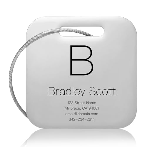 KCULE Customized Stainless Steel Luggage Tags: Personalize Your Suitcases, Backpacks, and Bags with...