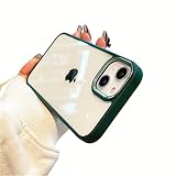 SUYGGCK Coque de téléphone de luxe transparente en métal pour iPhone 14 13 12 11 Pro Xs Max Coque antichoc en silicone pour iPhone 14, vert alpin