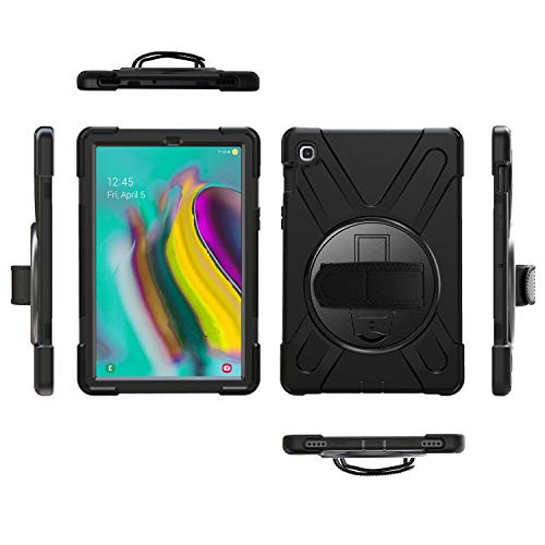 Gerutek for Samsung Galaxy Tab S5e SM-T720/T725 10.5" 2019 Case, Heavy Duty Shockproof Rugged Tough Case with 360 Rotating Kickstand and Hand/Carry Strap Protective Cover for Samsung Tab S5e, Black - Image 5