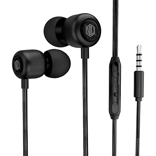 Nu Republic Squad M+ Longwire in-Ear Wired Earphones with Mic, 14mm Powerful Magnet Driver for Extra Bass,Tangle Free 1.2m longwire with 3.5mm Jack, Light Weight with in-line Controls-Black