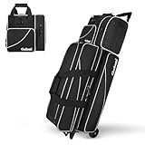 Goloni 4 Ball Bowling Bag with Wheels Set, 3 Black...