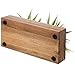 MyGift 10 Inch Artificial Green Grass Plants in Deluxe Acacia Solid Wood Decorative Planter Pot, Faux Greenery in Rectangular Wooden Container