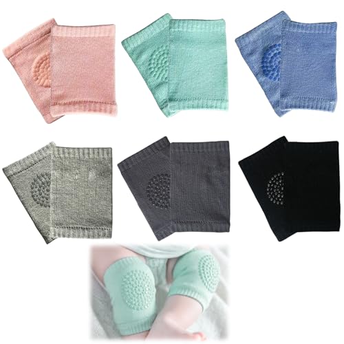 BEELUKY 6 Pares Rodilleras para Bebe Rodilleras Bebe Gateo Rodilleras Bebé Antideslizantes Baby Rodilla Pierna Pad con Puntos de Goma Ayuda para Gatear Antideslizante para Bebés Gatear Antideslizante