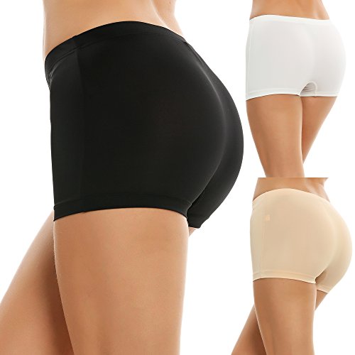 Ekouaer Seamless Panties Women Boyshorts Underwear Plus Size, Black/White/Nude, Xx-Large #TOP2