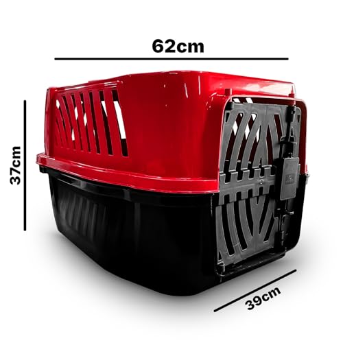 Caixa de Transporte Nº 4 Cachorro Gato Caes Pequenos Medios (Vermelho, Nº 04)
