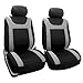 FH Group FB070GRAY102 Gray Front Airbag Ready Sport Bucket Seat Cover, Set of 2