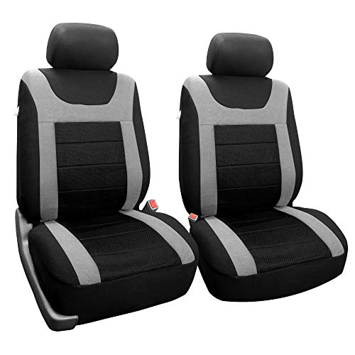 FH Group Car Seat Covers Sports Seat Covers Front Seats Only, Airbag Compatible Gray Black Automotive Seat Cover Combo Small Car Seat Cover Design Universal Fit Interior Accessories Cars Trucks SUVs by FH Group - Used condition - US$13.84
