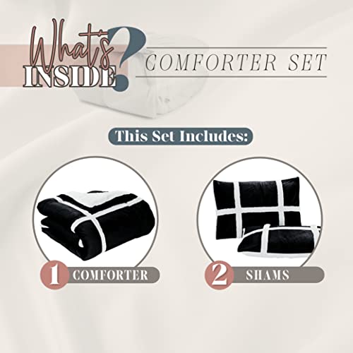 Elegant Comfort Olivia Stripe Sherpa Comforter Set #TOP21