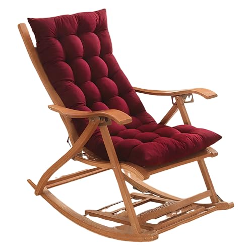 Surwin Cojín Tumbona Jardin Exterior, Color-Sólido Cojines para Sillas de Jardin Colchóneta para Tumbonas Sillas y Hamacas, Mecedora Exterior, para Terraza Balcón Playa (Borgoña,48x120cm)