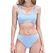MIENOE Teen Girls' Swimsuits Two-Piece Swimsuit Sport Wrap Around Bikini Swimsuit Solid Color Bikini Sete Kids Sky Blue Fashion Swimsuit (Size 12-13Years)