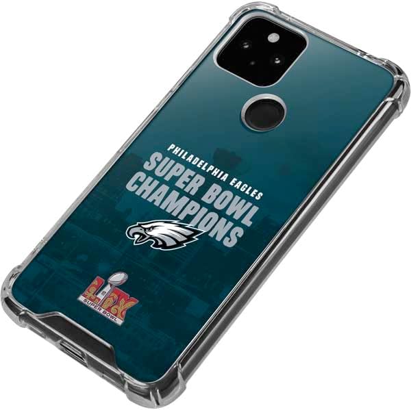 Skinit Clear Phone Case Compatible with Google Pixel 4a 5G - Officially Licensed NFL Philadelphia Eagles Super Bowl LIX Champions Design
