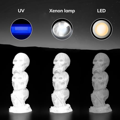 Image of AMOLEN 3D PLA Printer Filament, 1.75mm Glow in The Dark White PLA Filament for 3D Printing, Best with UV Lamps, 1kg Spool (2.2lbs), Dimensional Accuracy + /- 0.02 mm, Fit Most FDM 3D Printers